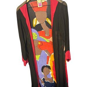 Vintage Original Anthony Medium Kimono Jacket Art-To-Wear Colorful Abstract Desi